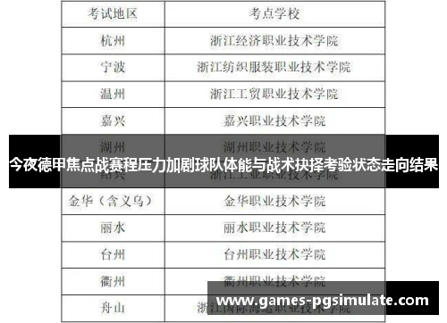 今夜德甲焦点战赛程压力加剧球队体能与战术抉择考验状态走向结果