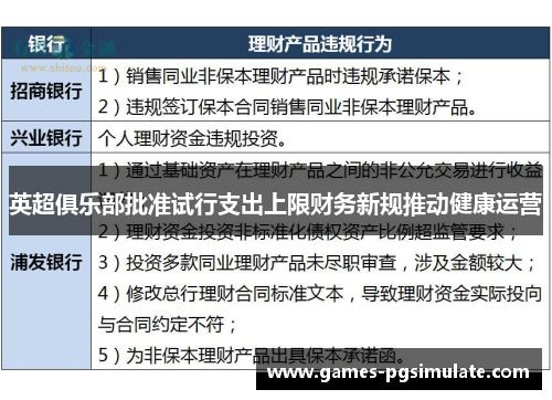 英超俱乐部批准试行支出上限财务新规推动健康运营